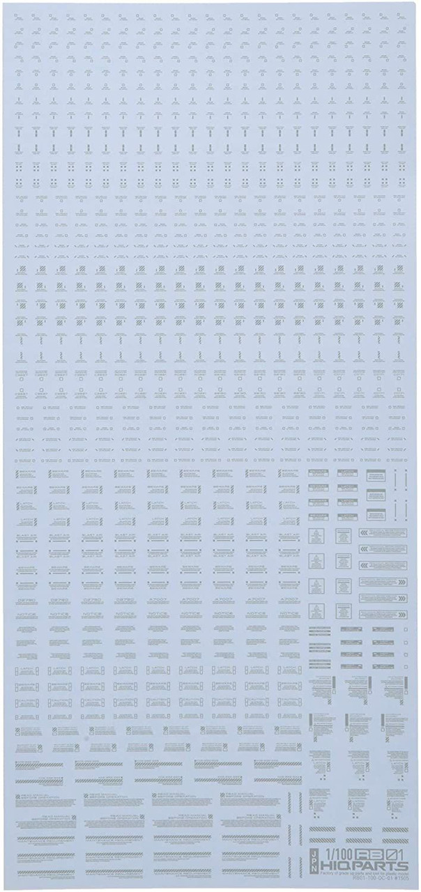 1/100 RB01 Caution Decal One Colour - Light Gray
