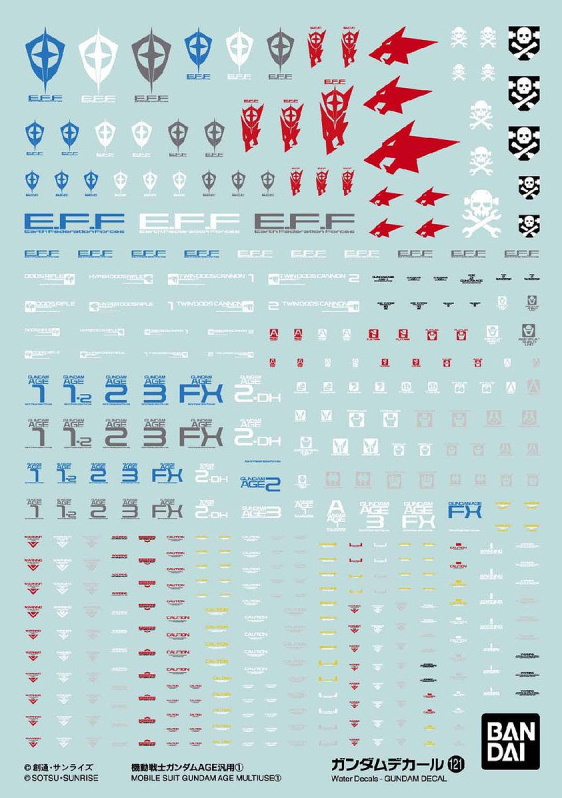 Gundam Decal 121 for 1/144 HG Mobile Suit Gundam Age 1