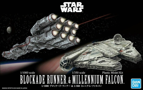 1/100 Blockade Runner and 1/350 Millenium Falcon