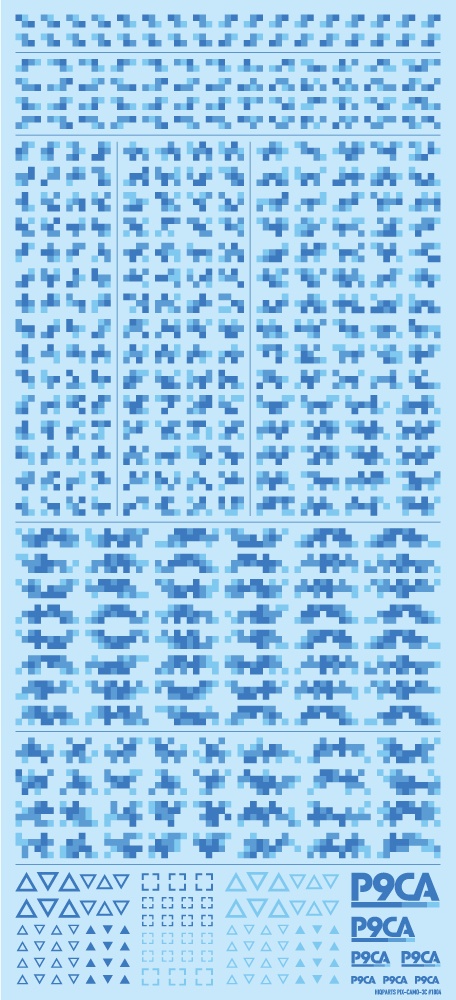 Pixel Camouflage Decal 2 Blue (1sheet)