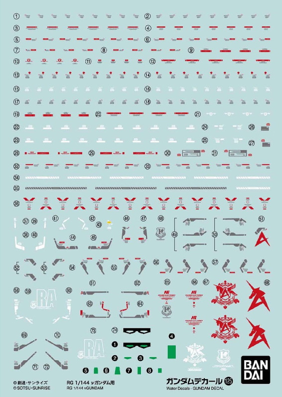 Gundam Decal 125 for 1/144 RG Nu Gundam