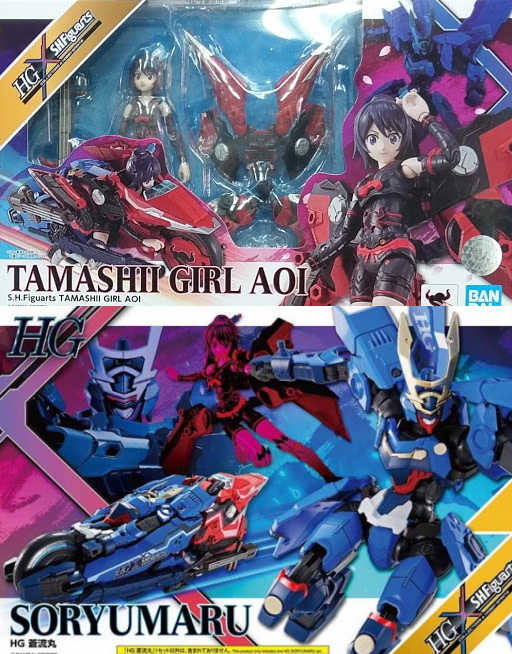 1/144 HG Soryumaru and Figuarts Tamashii Girl Aoi