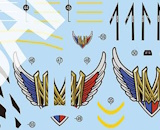 1/100 HG YF-29 Durandal Valkyrie Decals (for the Maximilian Genus Custom Full Set Pack)